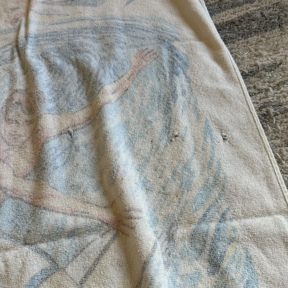 Vintage 60-70's surfer ocean beach towel cannon made in USA terry cloth Flaws